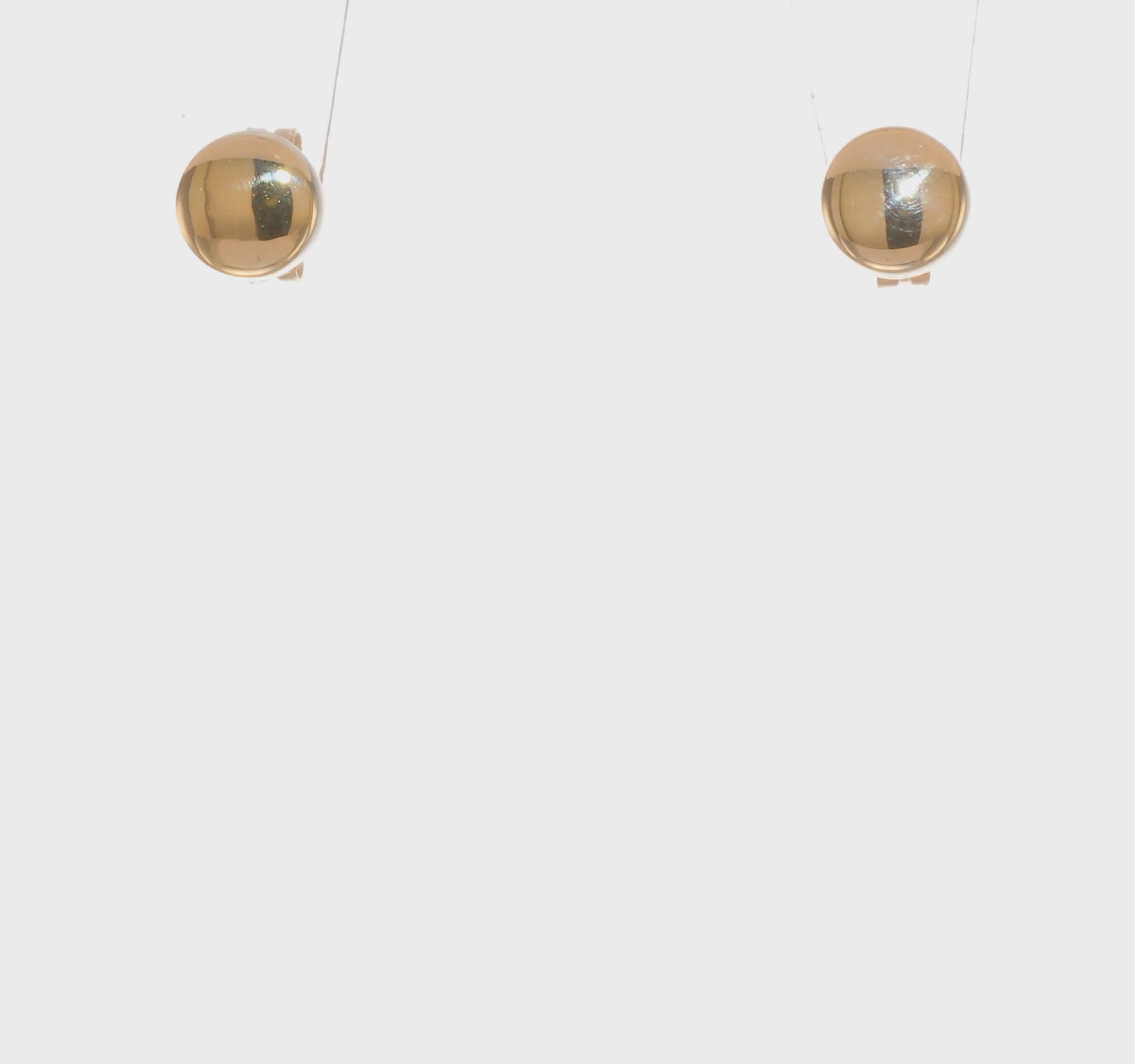 14k Yellow Gold Disk Half Ball Stud Earrings, 5x5mm