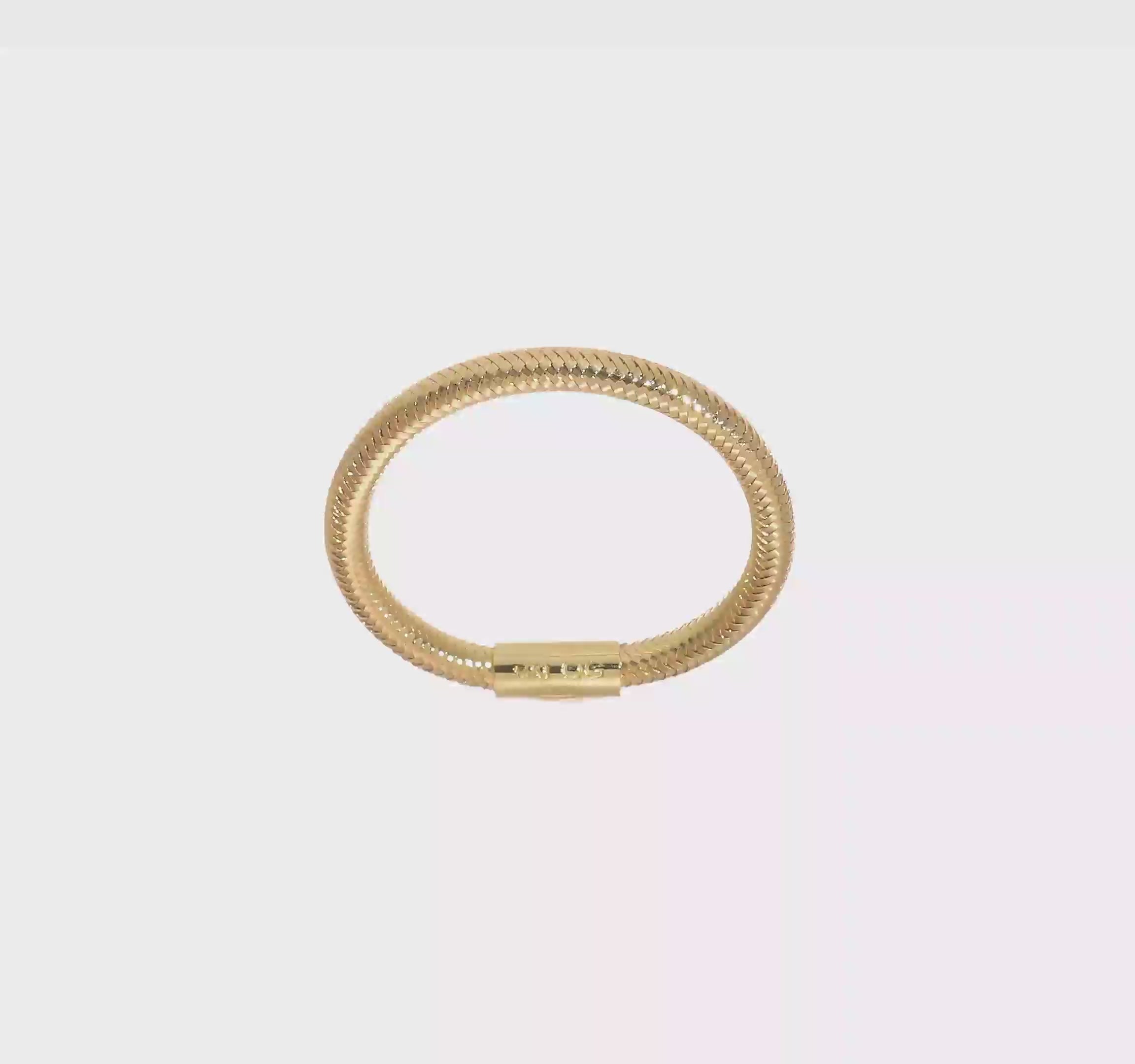 14k Yellow Gold Mesh Stretch Adjustable Band Ring