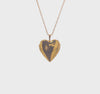 14K Yellow Gold Filled 20mm Star Diamond Heart Photo Locket Necklace, 18"