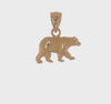 14K Yellow Solid Gold Bear Pendant Charm Pendant, 12x10mm