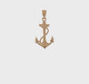 14k Yellow Solid Gold Anchor Pendant, 22x12mm