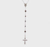 Sterling Silver High Polished Black Onyx Rosary Necklace, 33 Inch