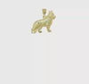 10k Yellow Gold Diamond-cut German Shepard Dog Pendant, 17X17mm