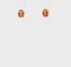 14K Real Yellow Gold and Red and Black Enamel Ladybug Post Stud Earrings
