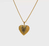 Yellow Heart Locket Pendant on a 24 inch Curb Chain Necklace
