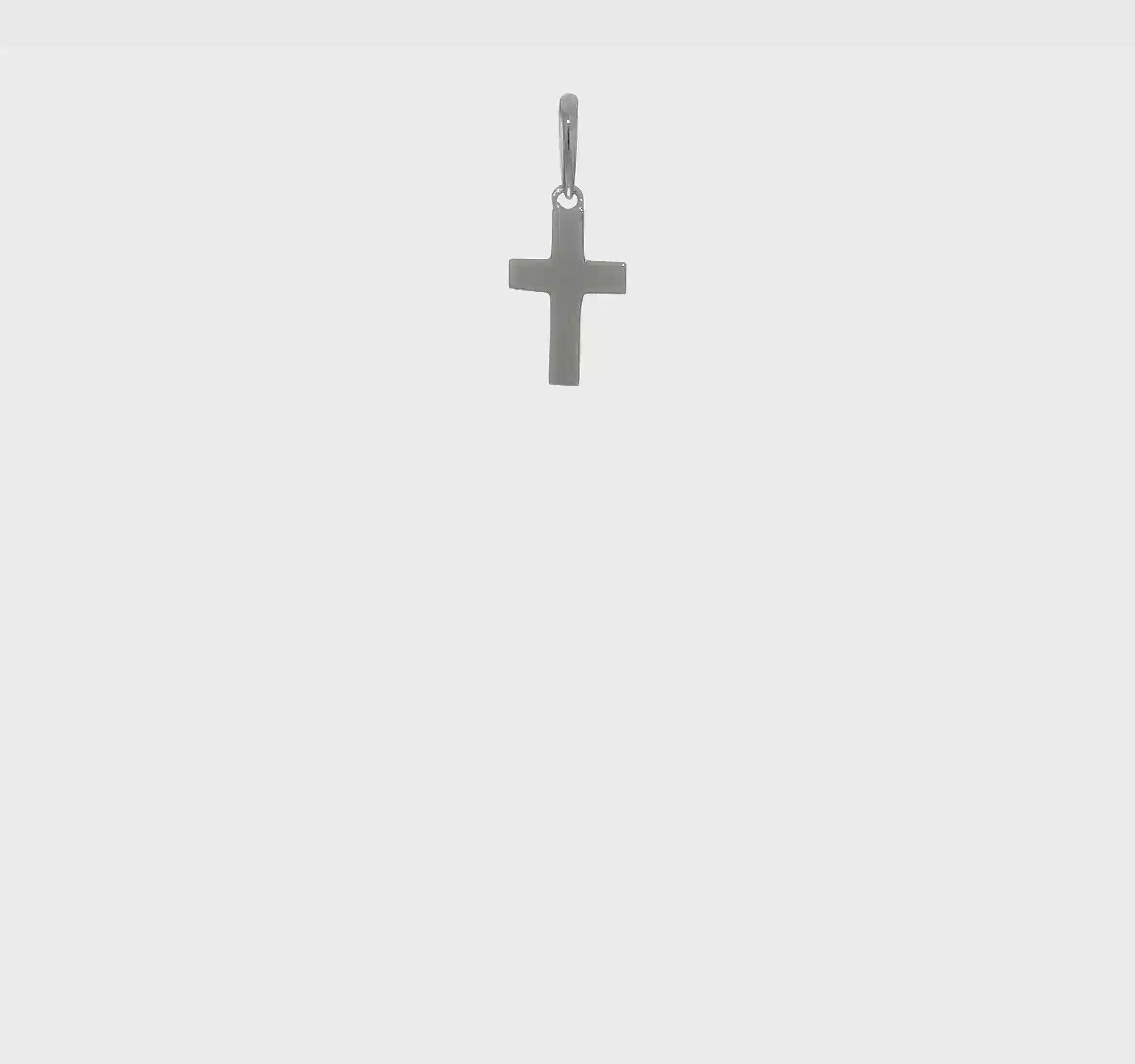 14K Real White Gold Small Cross Pendant, 16x7mm