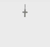14K Real White Gold Small Cross Pendant, 16x7mm