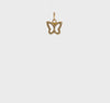 14k Yellow Gold Minimal Butterfly Pendant Charm, 8x8mm