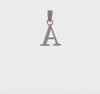 14K White Gold Block Font Letter Initial Pendant, 12x13mm