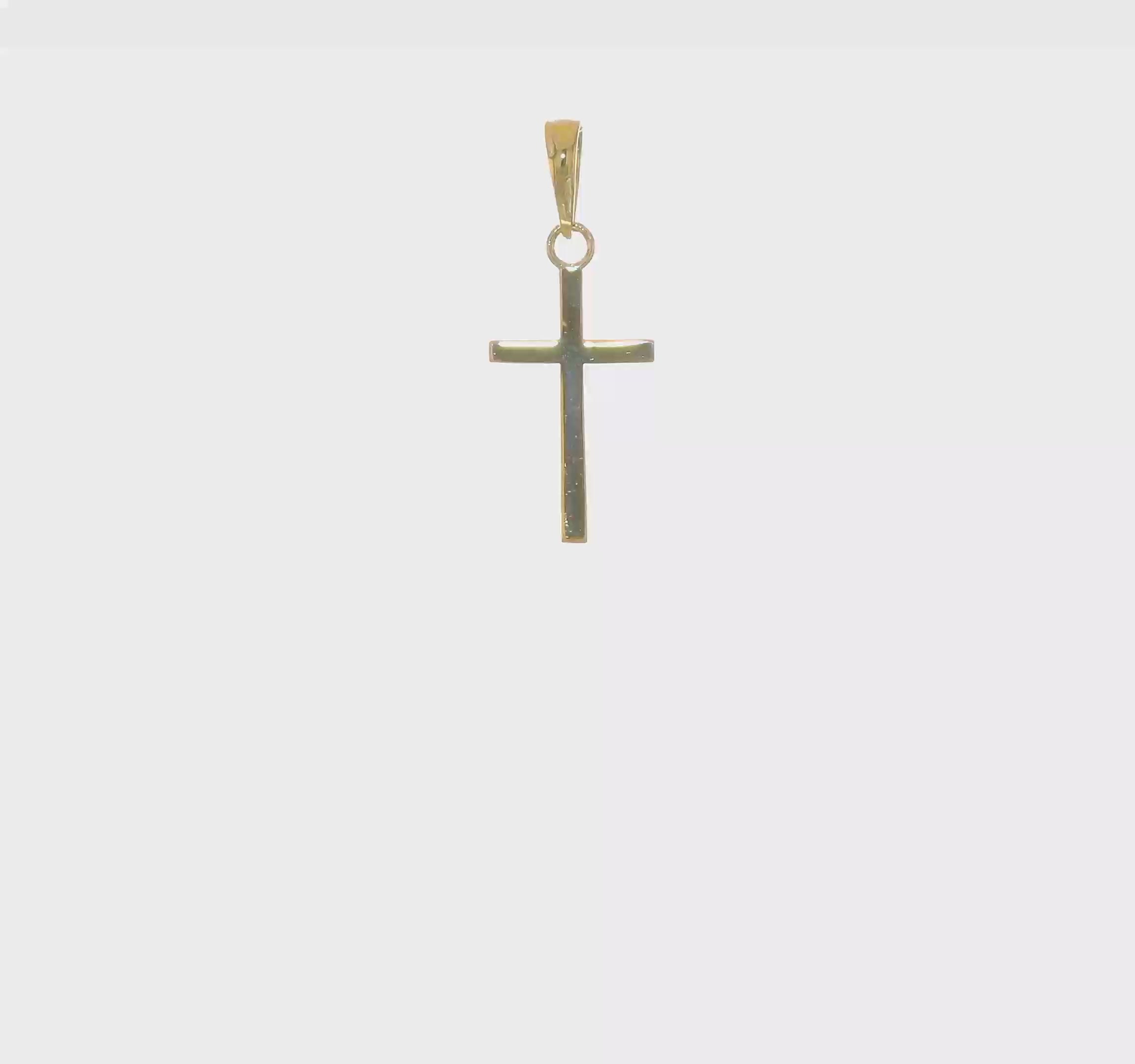 Gold Polished Cross Charm Pendant