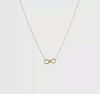 14k Real Solid Gold High Polished Infinity Charm Anklet, 9-10 in Adjustable