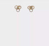 10K Tri color Gold Love knot Stud Post Earrings, 10mm