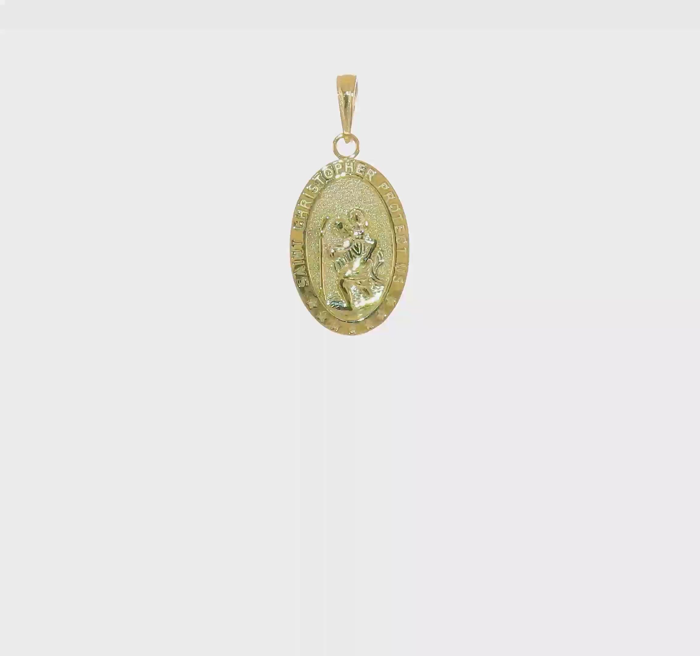 Saint Christopher Protect Us Medal Pendant Charm