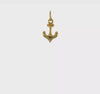 14K Yellow Gold Anchor Charm Pendant, Nautical Design, 16x8mm