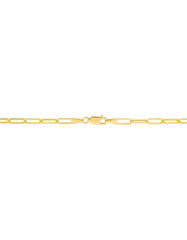 10k Yellow Gold Paperclip Chain Necklace, 3.2mm fine designer jewelry for men and women