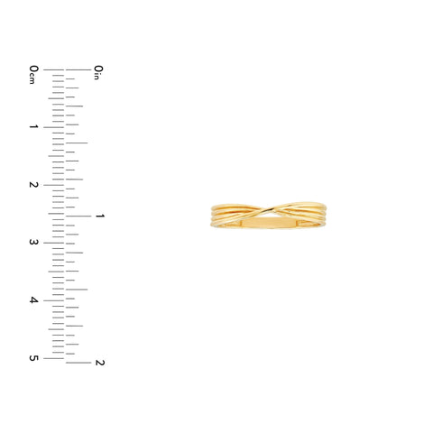 Real Solid 14k Yellow Gold Textured Pinched Band Ring
