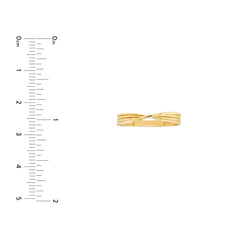 Real Solid 14k Yellow Gold Textured Pinched Band Ring
