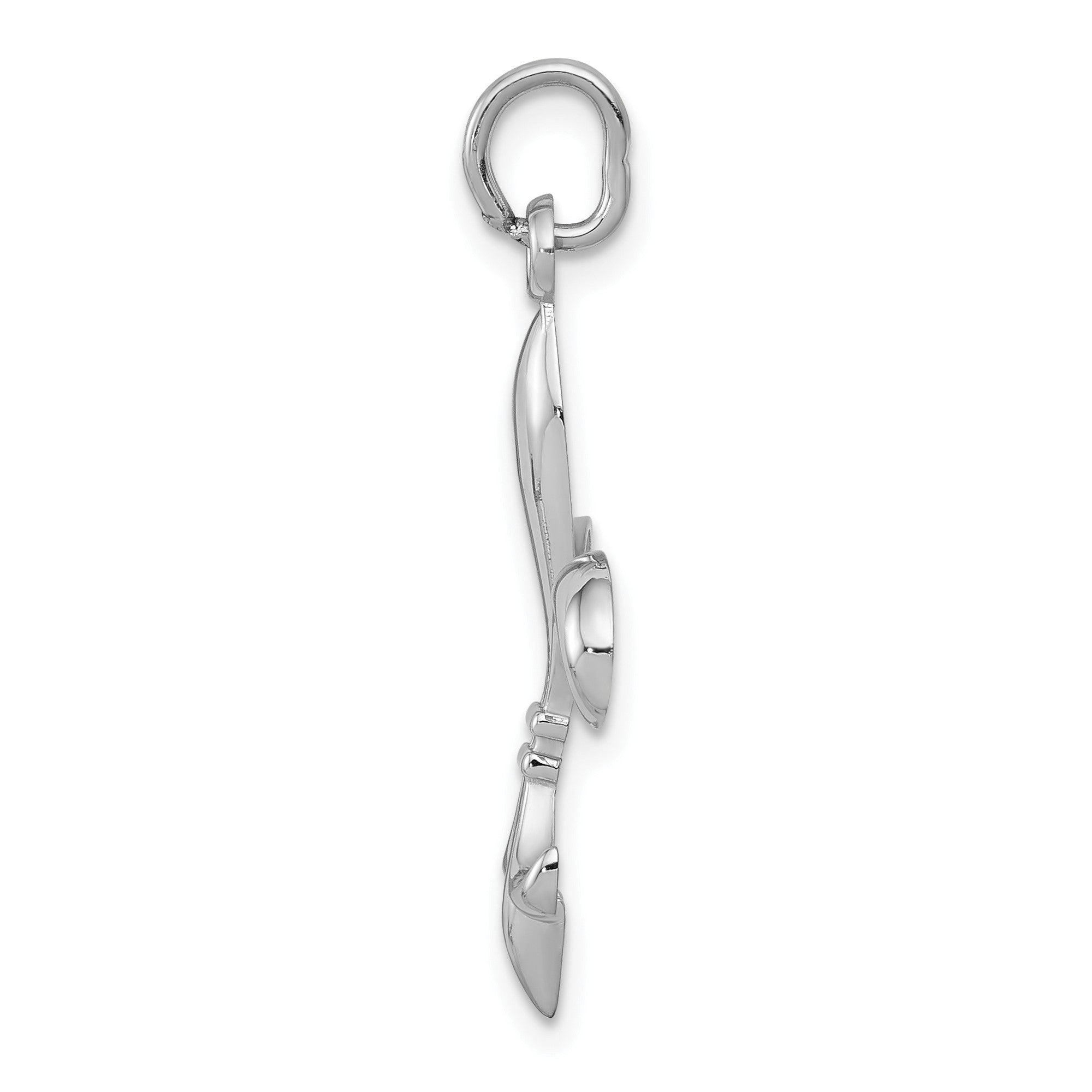 Real Solid Yellow and White Gold Polished Flue de lis Pendant Charm - JewelryAffairs