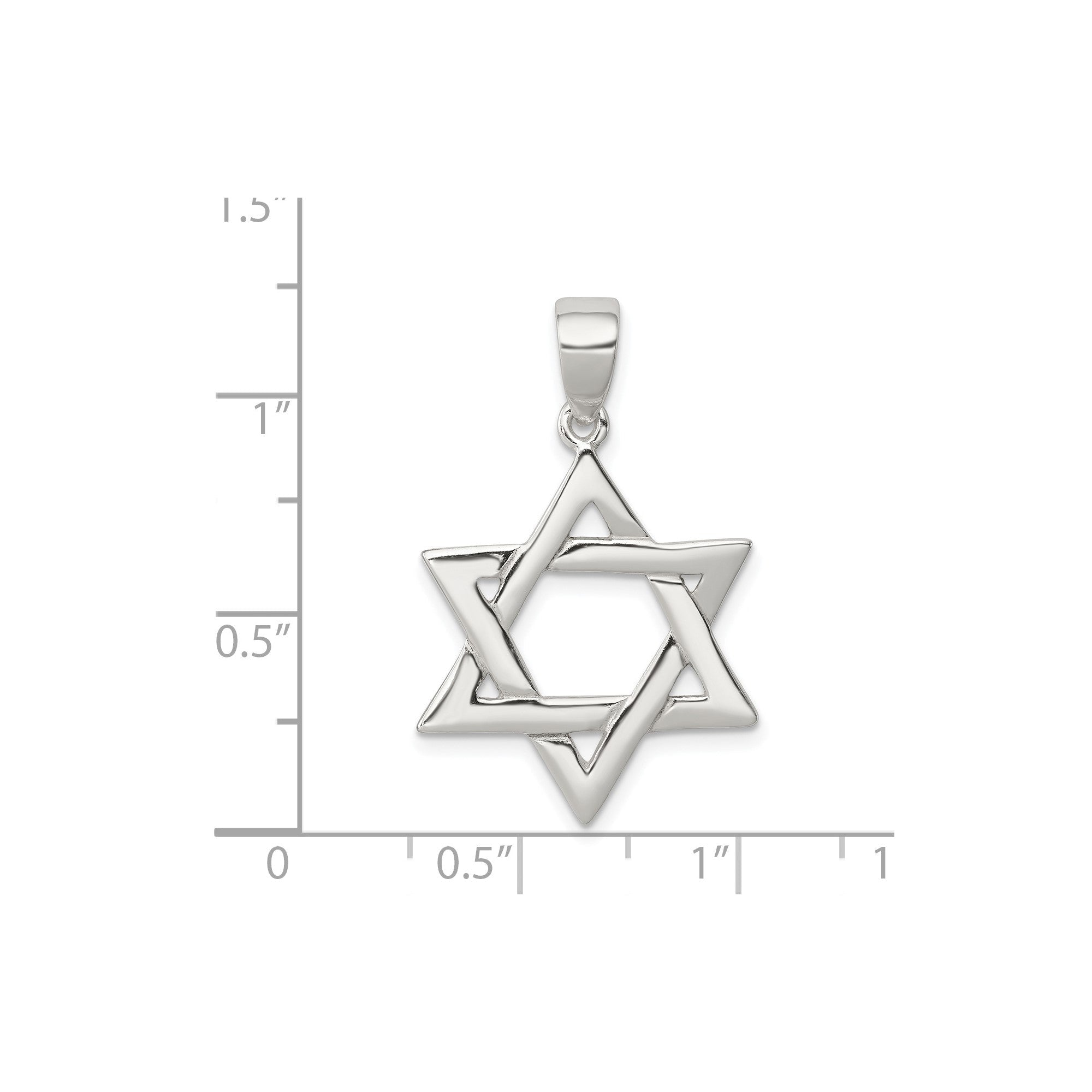 Real Sterling Silver Star of David Pendant Charm - JewelryAffairs