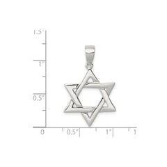 Real Sterling Silver Star of David Pendant Charm - JewelryAffairs