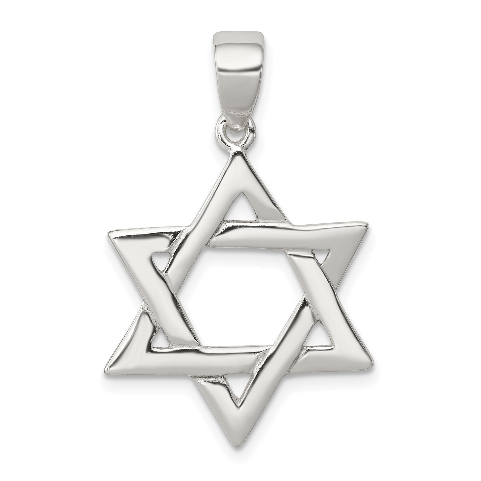Real Sterling Silver Star of David Pendant Charm - JewelryAffairs