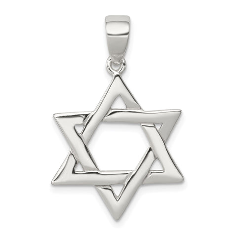 Real Sterling Silver Star of David Pendant Charm