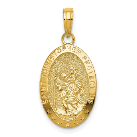 Saint Christopher Protect Us Medal Pendant Charm