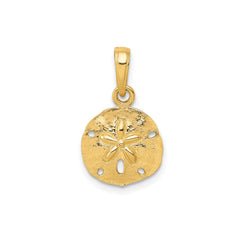 Sand Dollar Pendant, Real Gold, 12mm, Jewelry Accessory