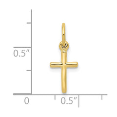 14K Yellow Gold Small Cross Charm Pendant, 8x18mm fine designer jewelry for men and women
