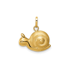 14k Yellow Gold Snail Charm Pendant, 13x15mm