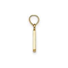 Solid 14K Gold Polished Block Initial Letter Pendants, 12x10mm - JewelryAffairs