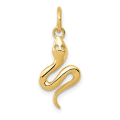 Solid Gold High Polished Snake Pendant, 21x9mm - JewelryAffairs