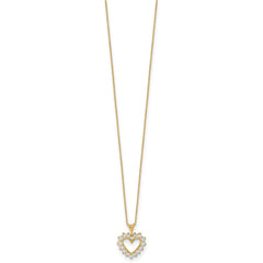 Solid Gold Lab Grown Diamond Heart Pendant Necklace, 18 Inch