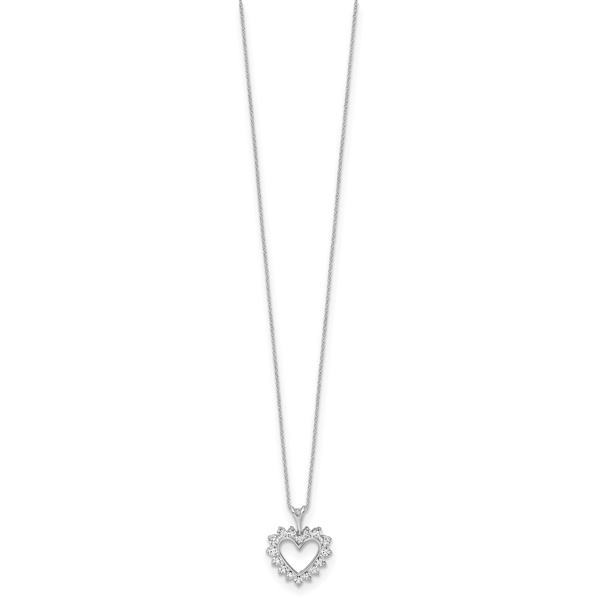 Solid Gold Lab Grown Diamond Heart Pendant Necklace, 18 Inch