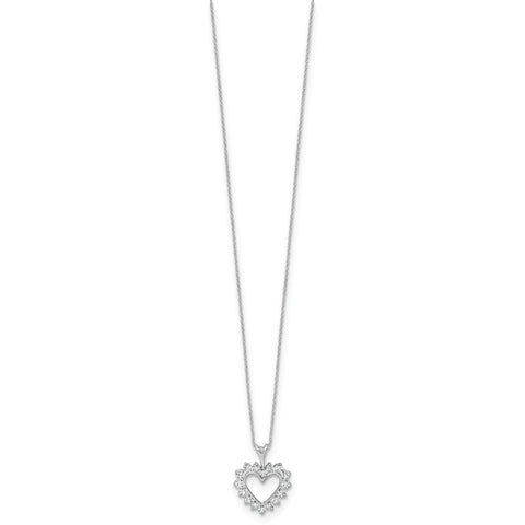 Solid Gold Lab Grown Diamond Heart Pendant Necklace, 18 Inch