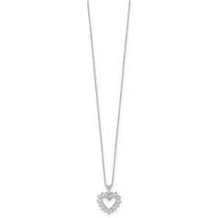 Solid Gold Lab Grown Diamond Heart Pendant Necklace, 18 Inch