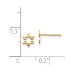 14k Yellow Real Solid Gold Star of David Stud Earrings fine designer jewelry for men and women