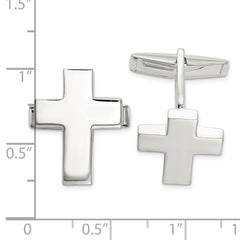 Sterling Silver Cross Cuff Links - JewelryAffairs