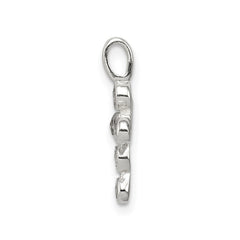 Sterling Silver Cross Pendant with Cubic Zirconia Stones, 14x10mm - JewelryAffairs
