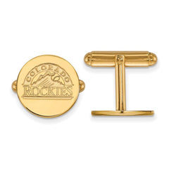 Sterling Silver Gold - plated MLB LogoArt Colorado Rockies Cuff Links - JewelryAffairs