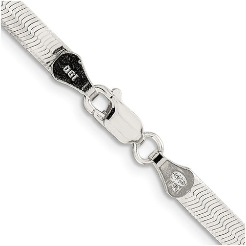 Sterling Silver Imperial Herringbone Chain Necklace, 4.5mm