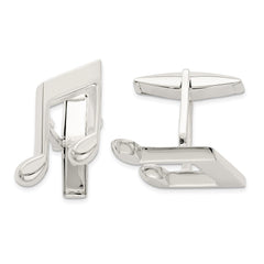 Sterling Silver Music Note Cuff Links - JewelryAffairs