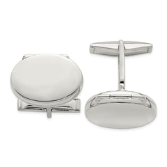 Sterling Silver Oval Locket Cufflinks - JewelryAffairs