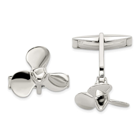 Sterling Silver Propeller Cuff Links