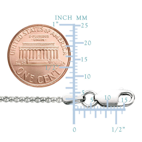 Sterling Silver Rhodium Plated Fancy Popcorn Rope Chain Necklace, 1,8mm