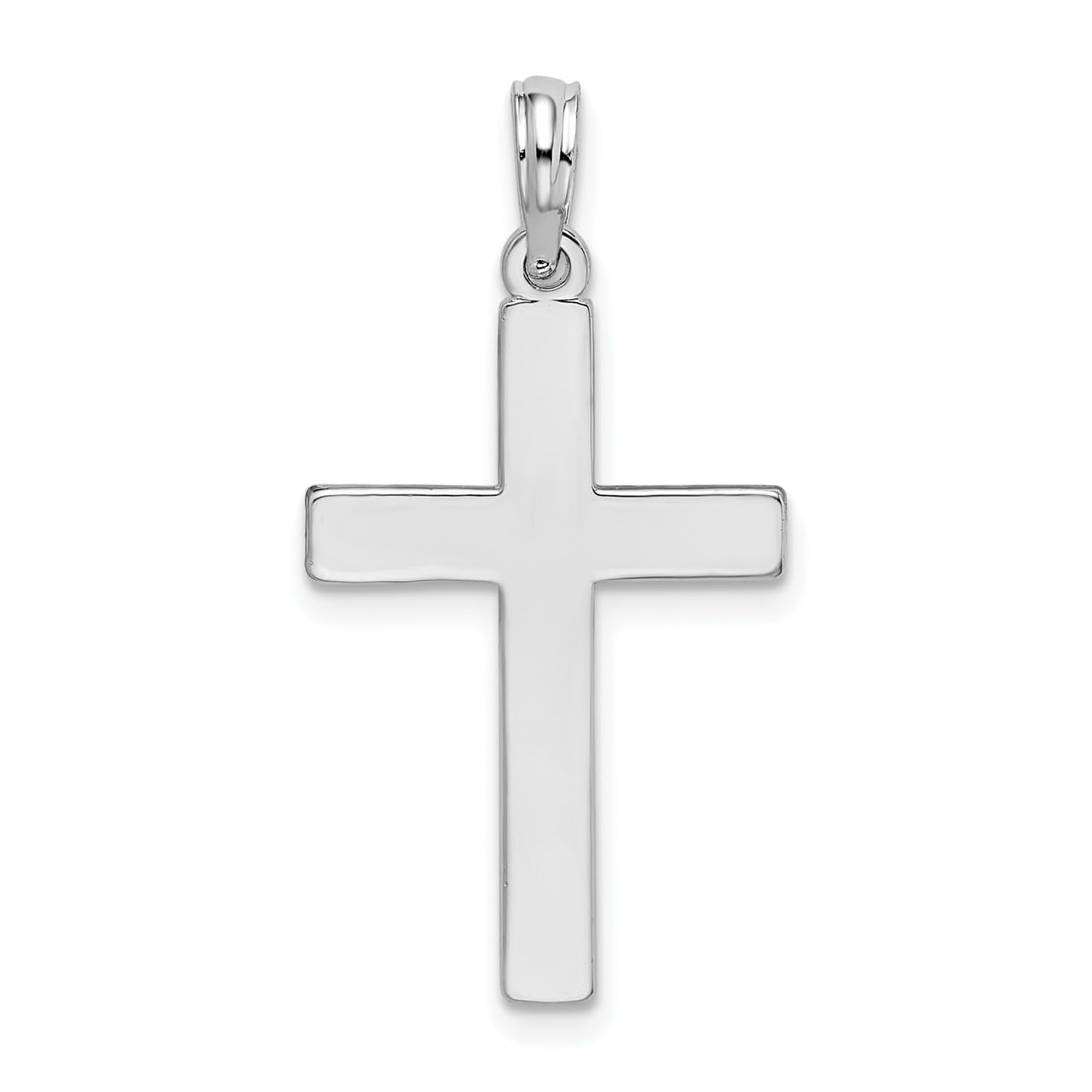 Sterling Silver Rhodium Plated Latin Cross Pendant, 24 x 16mm - JewelryAffairs