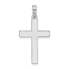 Sterling Silver Rhodium Plated Latin Cross Pendant, 24 x 16mm - JewelryAffairs