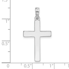 Sterling Silver Rhodium Plated Latin Cross Pendant, 24 x 16mm - JewelryAffairs
