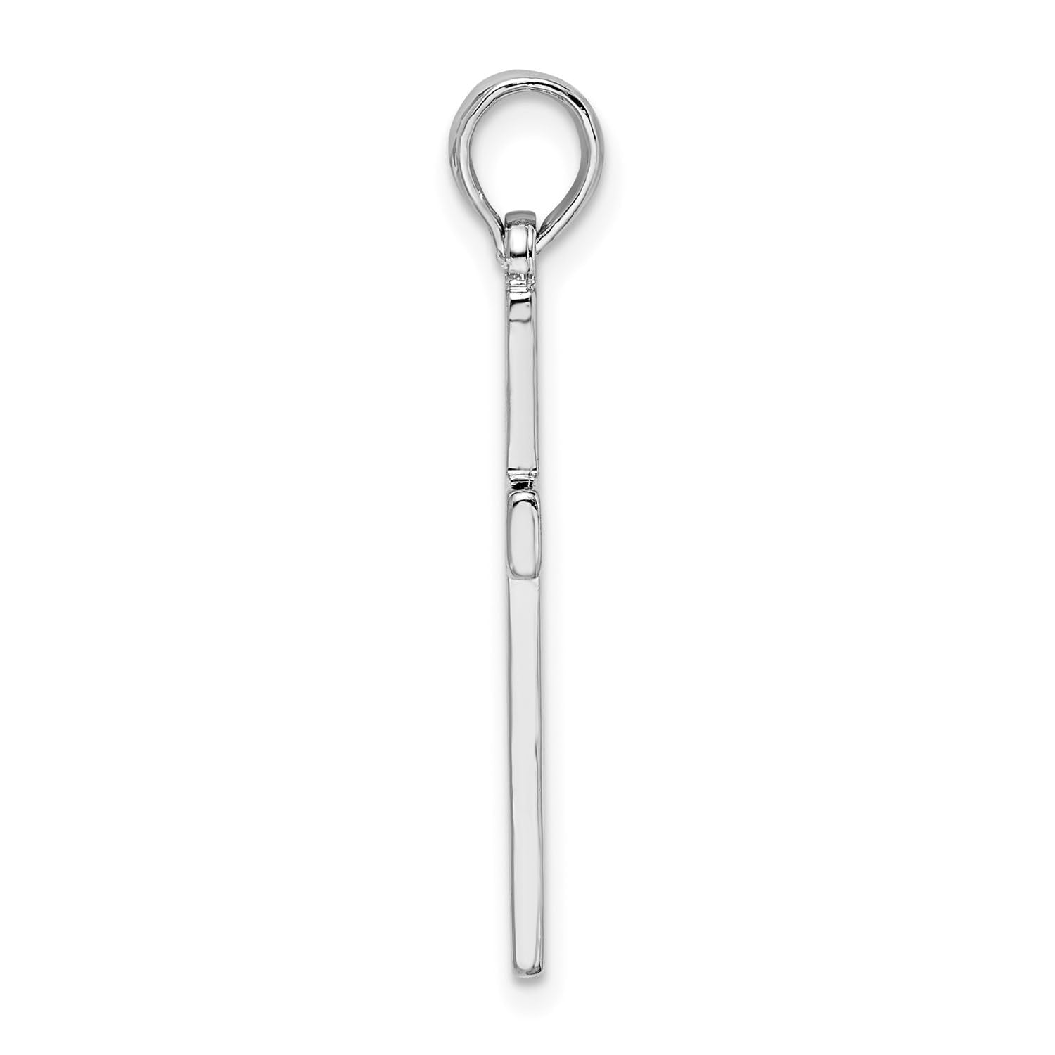 Sterling Silver Rhodium Plated Latin Cross Pendant, 24 x 16mm - JewelryAffairs
