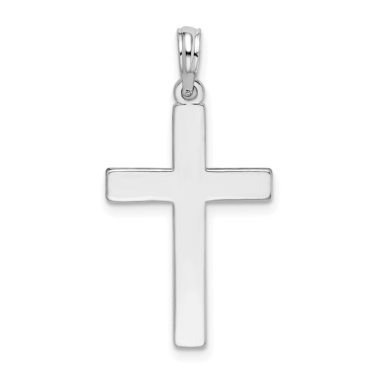 Sterling Silver Rhodium Plated Latin Cross Pendant, 24 x 16mm - JewelryAffairs